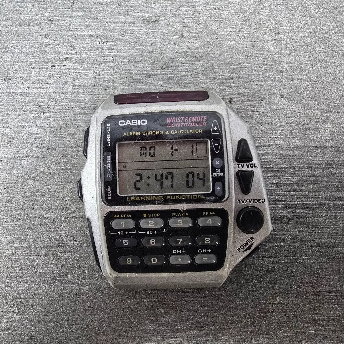 Casio Wrist Remote CMD-40 Watch Men 43mm Black Gray Rectangle VTG PARTS0