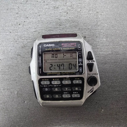 Casio Wrist Remote CMD-40 Watch Men 43mm Black Gray Rectangle VTG PARTS0