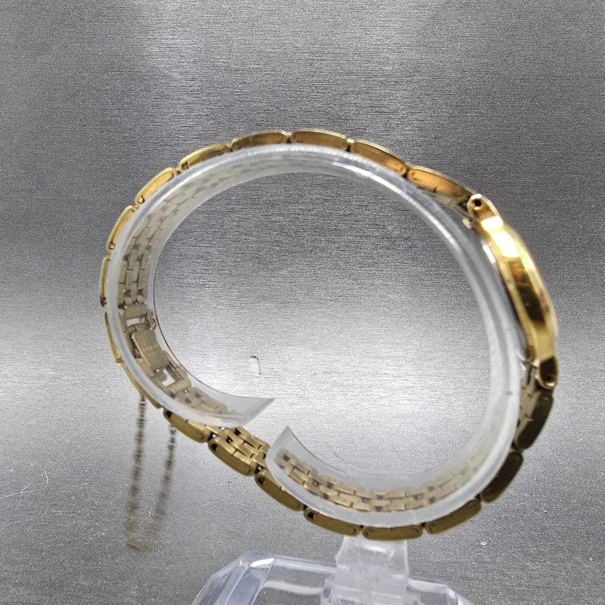 Seiko Watch Women 22mm Black Dial Gold Round 1N00-0A99 New Battery VTG JP8