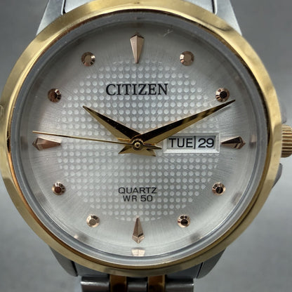 Citizen Watch Women 28mm White Dial Two Tone Daydate Round EQ060553A New Batt3