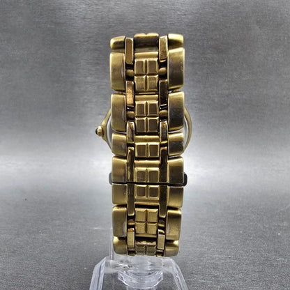 Citizen Eco-Drive Watch Men 35mm Blue Dial Gold Tone Date E111-S040264 Runs7