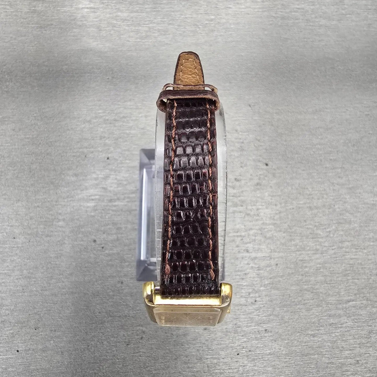 Seiko Watch Women 20mm Gold Dial Gold Tone Rectangle 5420-5000 New Battery VTG4