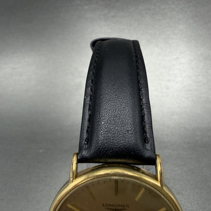 Longines Watch Men 33mm Gold Dial Gold Tone Date Round 7231 156 New Battery4