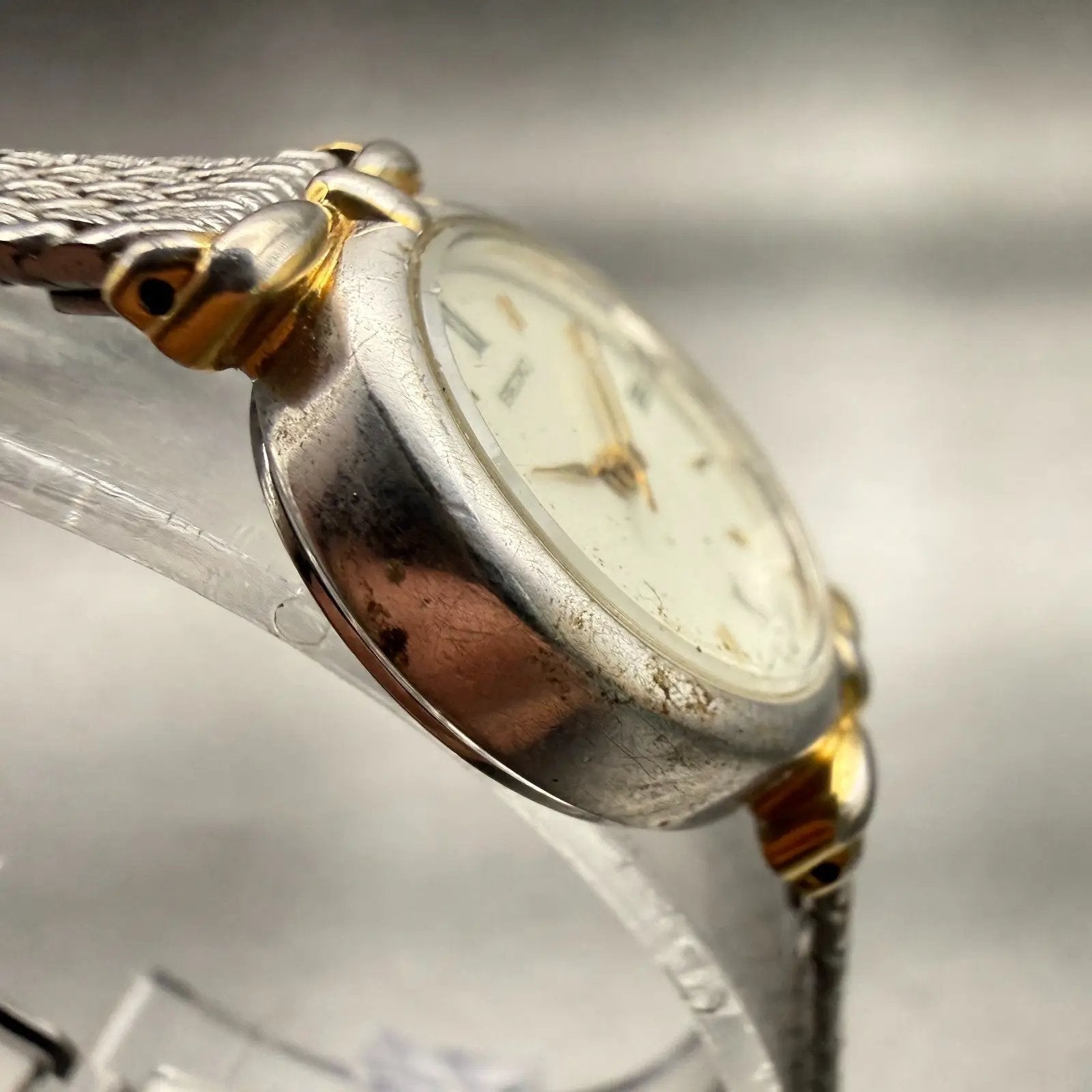 Seiko Watch Women 21mm White Dial Two Tone Round 2P21-0260 Vintage New Battery3