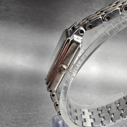 Seiko Tank Watch Women 16mm White Dial Two Tone Rectangle 1N01-0FH0 New Batt2