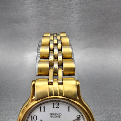 Seiko Watch Women 26mm White Dial Gold Tone Round V7006091 New Battery4