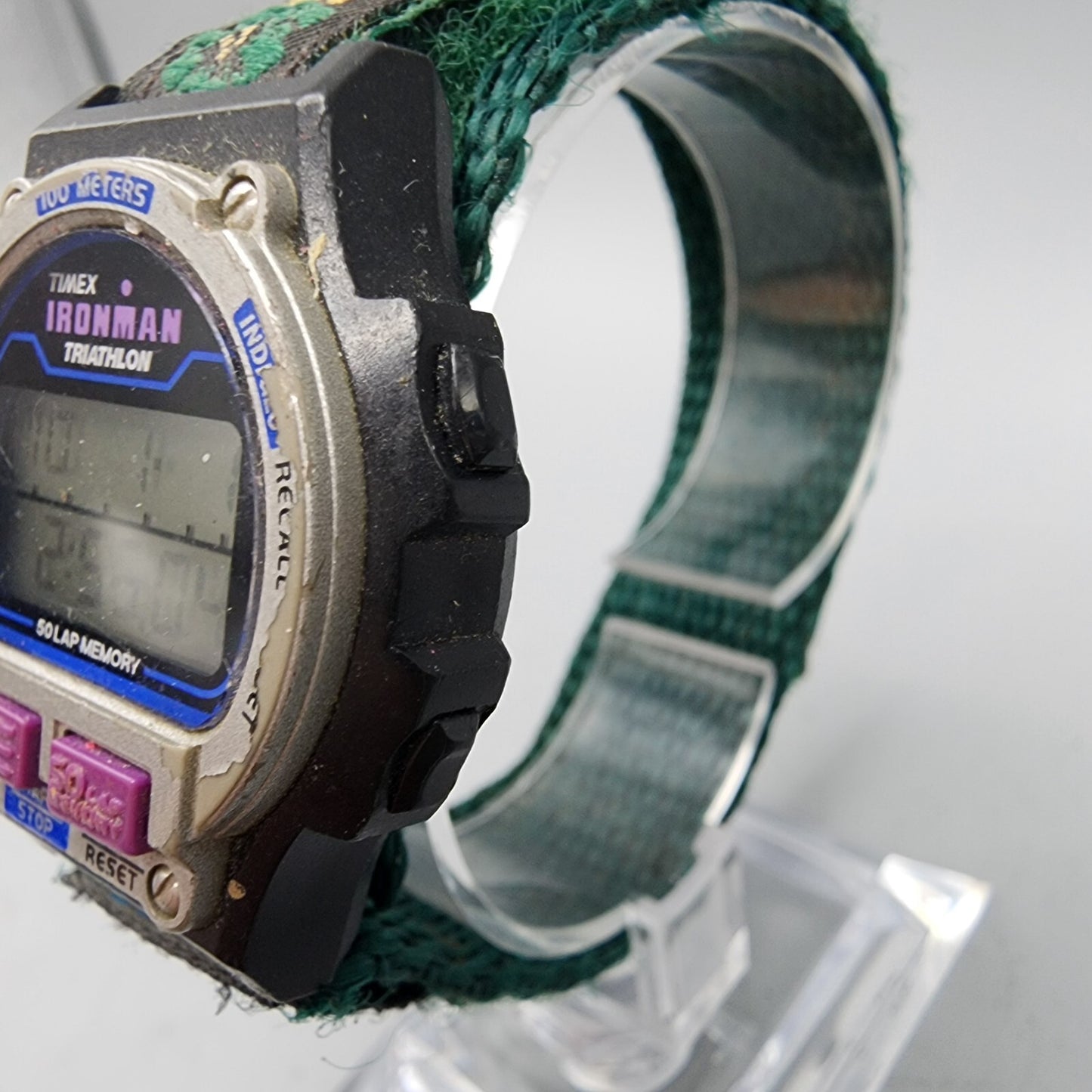 VTG Timex Ironman Triathlon Watch Women 33mm Digital Alarm Chrono Black New Batt
