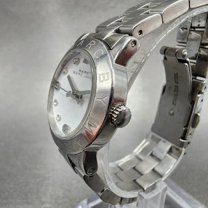 Marc By Marc Jacobs Watch Women 26mm White Dial Steel Round MBM3055 New Battery