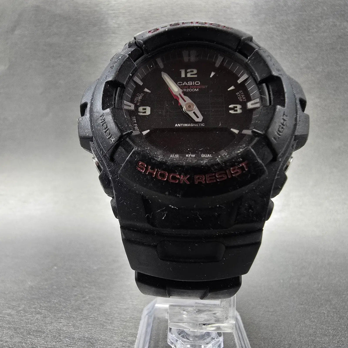 Casio G-Shock G-100 Watch Men 47mm Black Red Analog Digital 5158 PARTS6