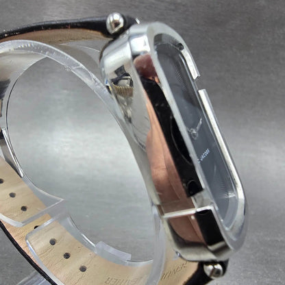 Marc Jacobs Monogram Watch Women 23mm Black Dial Silver Tone Oval New Battery3