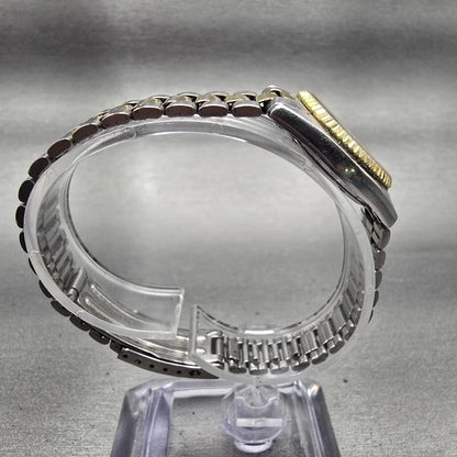 Seiko SQ Watch Women 24mm Silver Dial Two Tone Daydate Round 3E23-0A69 New Batt8