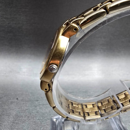 Seiko Watch Women 24mm Brown Dial Gold Tone Round 1N00-1E19 New Battery VTG JP22