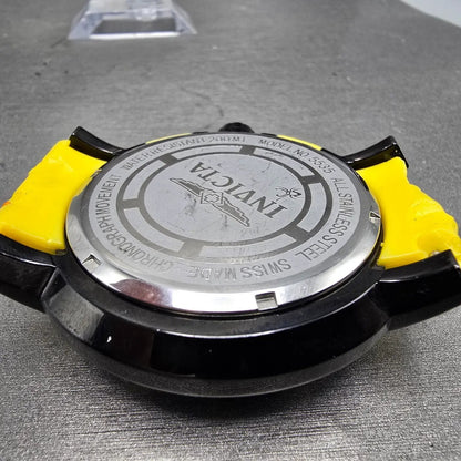 Invicta Chronograph Watch Men 55mm Yellow Dial Black Tone Date 5535 New Battery7