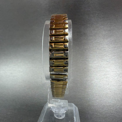 Seiko Tank Watch Women 12mm Champagne Dial Gold Tone 2E20-5239 New Battery H7647