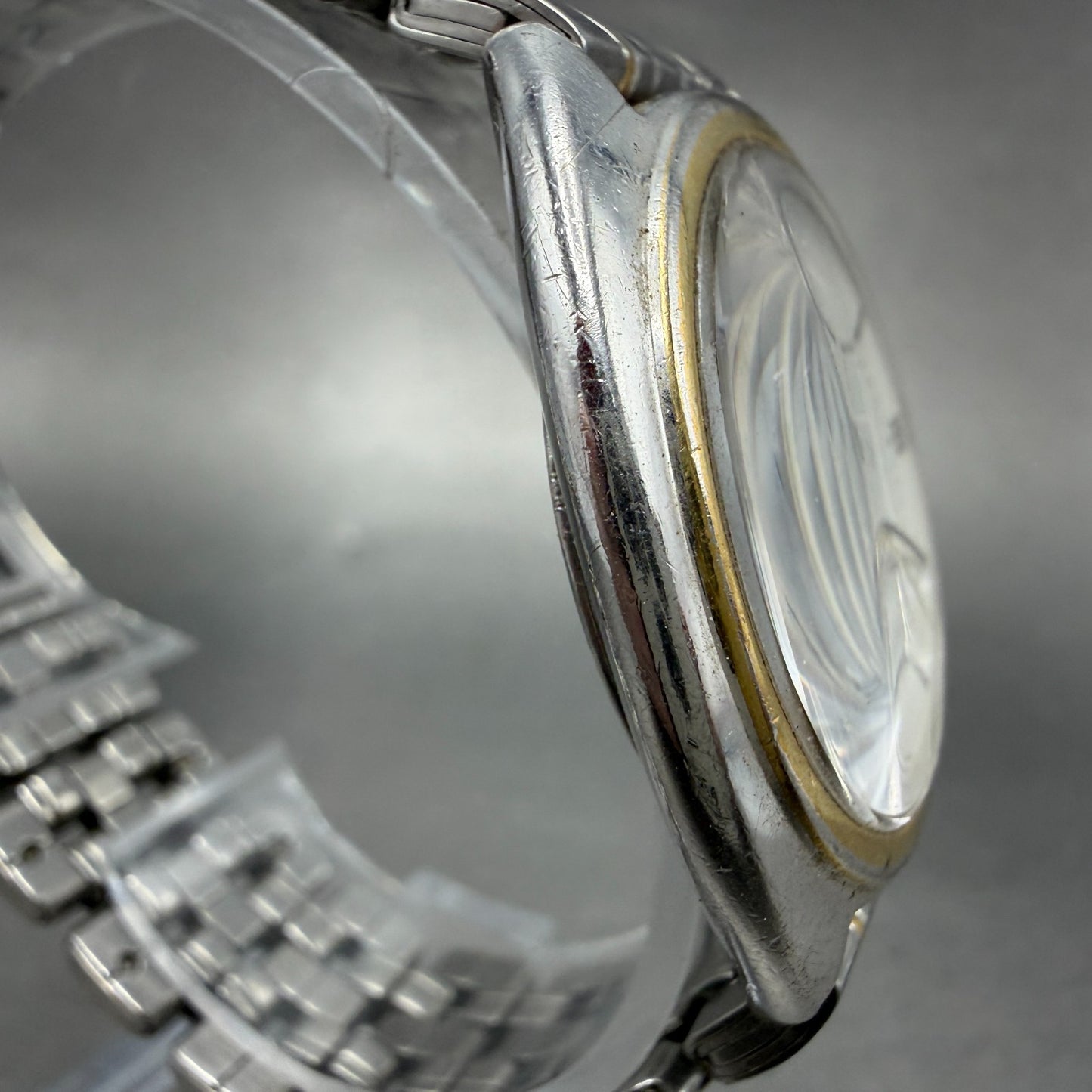 Seiko Lucent Watch Men 33mm White Dial Silver Tone Round 5E21-6E50 PARTS Vintage4