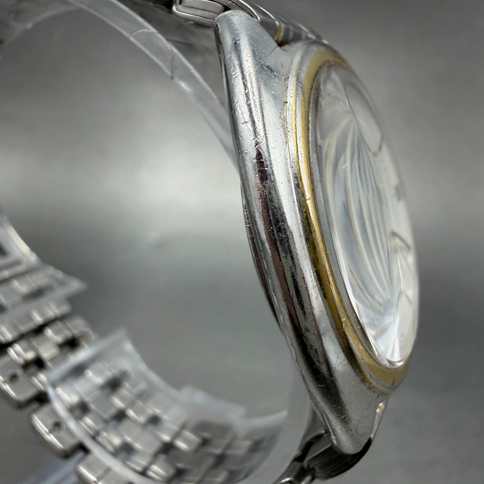 Seiko Lucent Watch Men 33mm White Dial Silver Tone Round 5E21-6E50 PARTS Vintage4