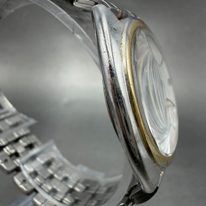 Seiko Lucent Watch Men 33mm White Dial Silver Tone Round 5E21-6E50 PARTS Vintage4