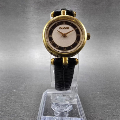 Gucci 2000L Watch Women 22mm Silver Dial Gold Plated Round New Battery Vintage5