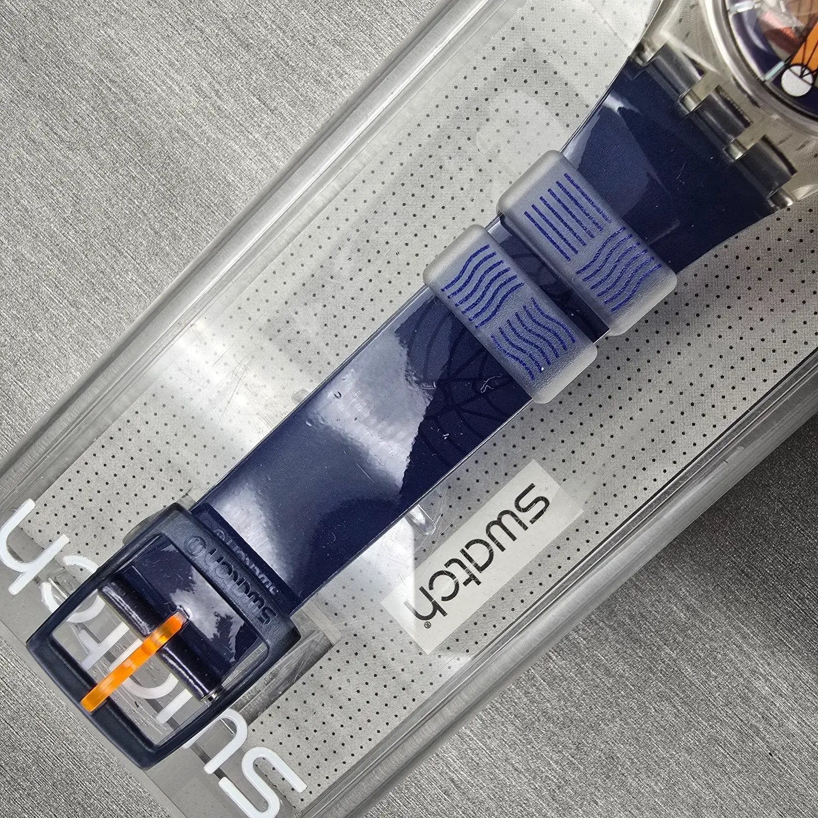 Swatch The Fifth Element Watch Men 34mm Clear Case GK260 New Battery6