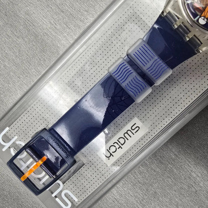 Swatch The Fifth Element Watch Men 34mm Clear Case GK260 New Battery6