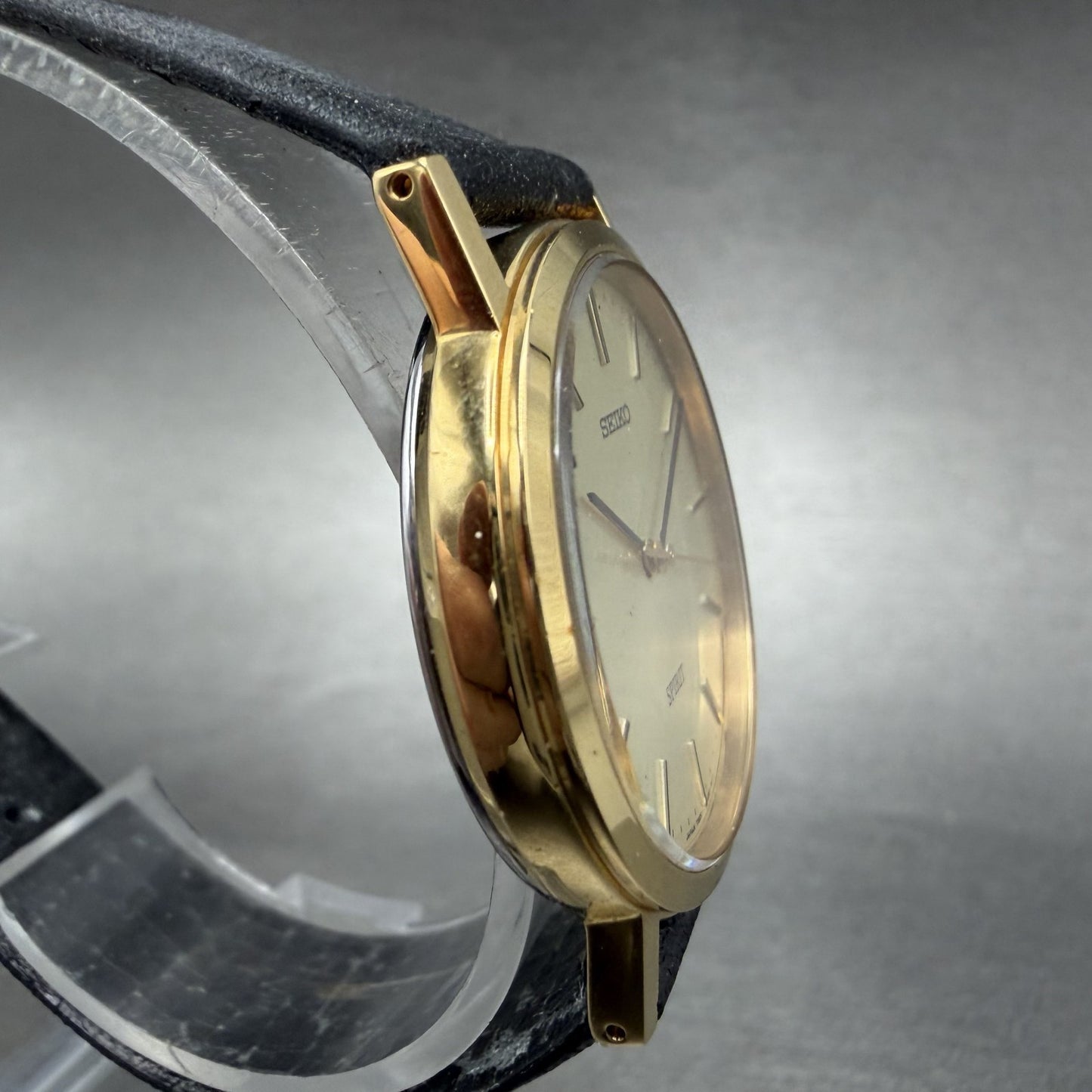 Seiko Spirit Watch Men 32mm Champagne Dial Gold Tone 7N01-7060 New Battery3