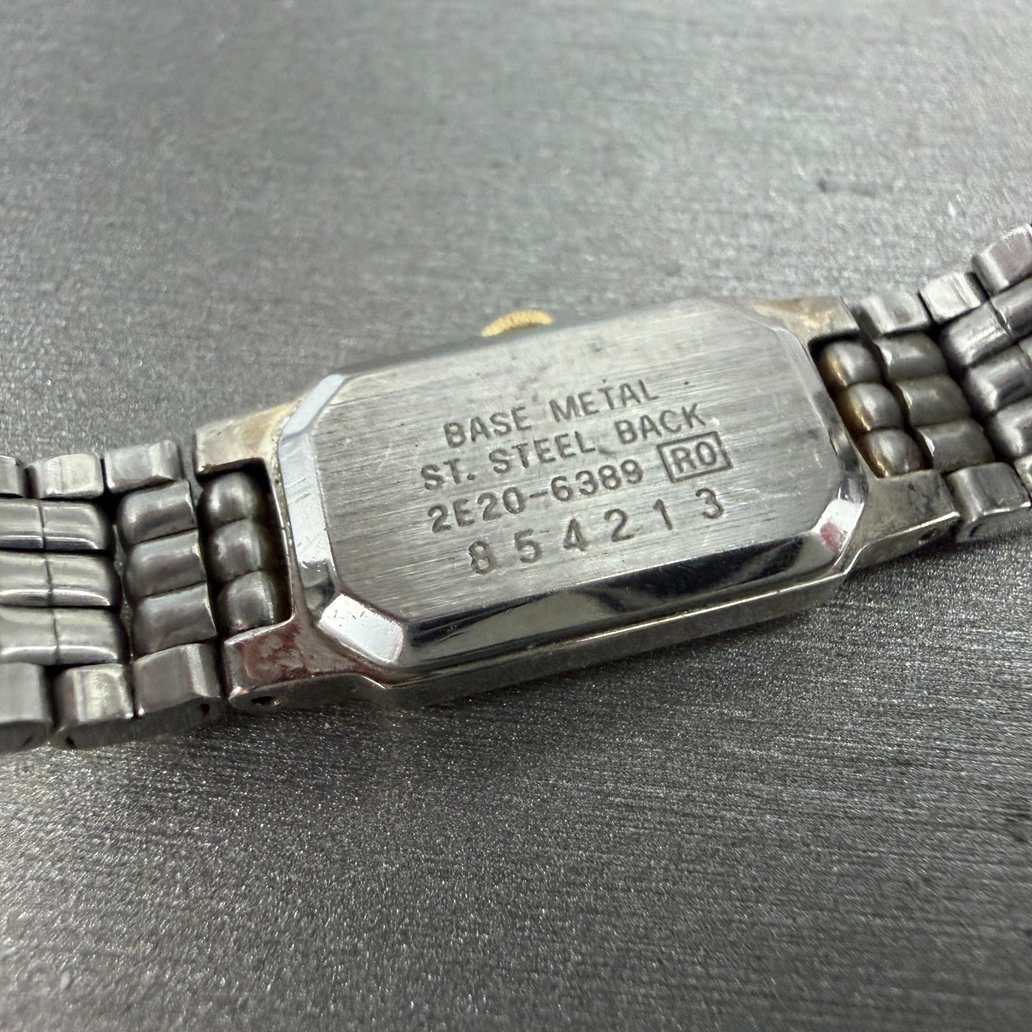 Seiko Tank Watch Women 12mm White Dial Two Tone 2e20-6389 Rectangle New BatteryK9