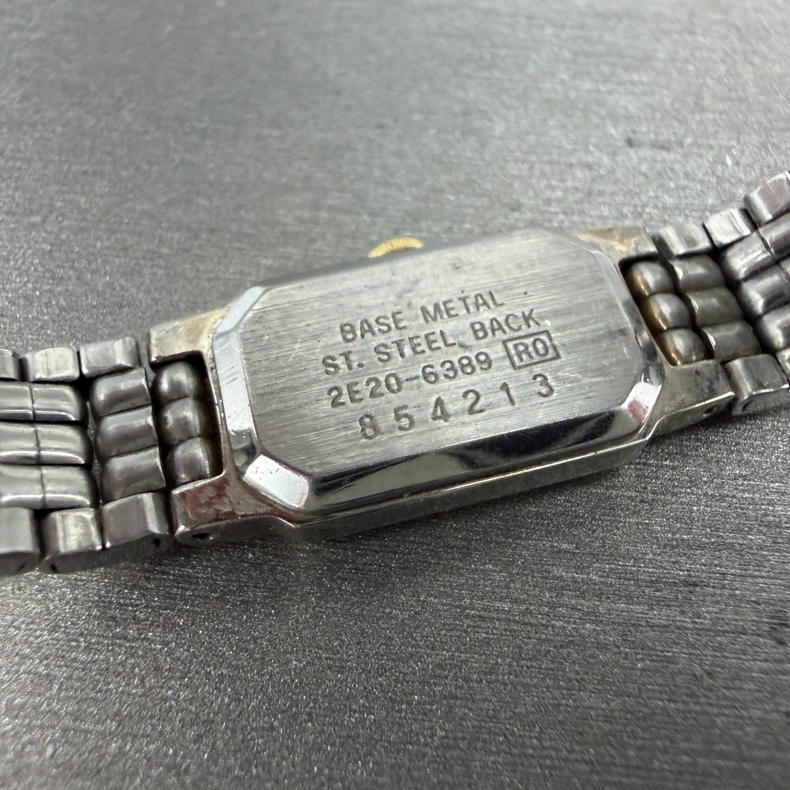 Seiko Tank Watch Women 12mm White Dial Two Tone 2e20-6389 Rectangle New BatteryK9