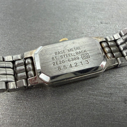 Seiko Tank Watch Women 12mm White Dial Two Tone 2e20-6389 Rectangle New BatteryK9