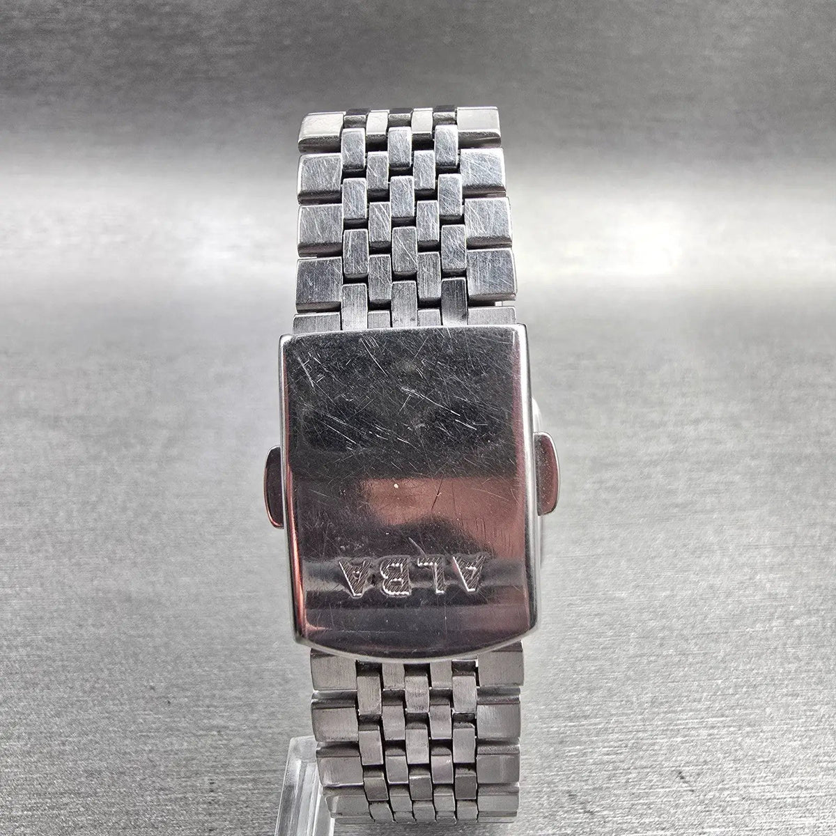 Seiko Alba Watch Men 32mm Silver Dial Silver Tone Daydate 7N33-K003 New Battery7