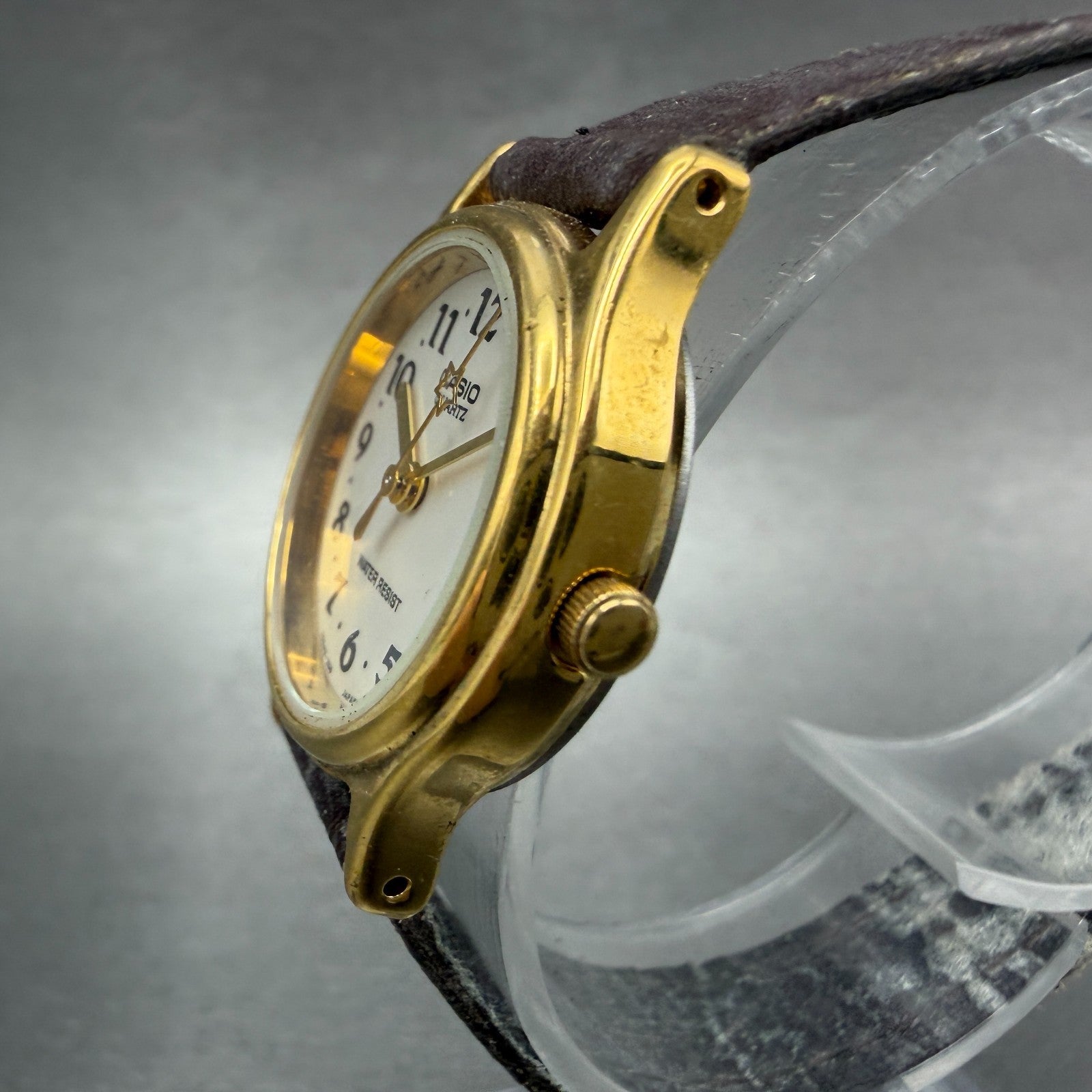 Casio Watch Women 25mm White Dial Gold Tone Round LQ398 New Battery Vintage2