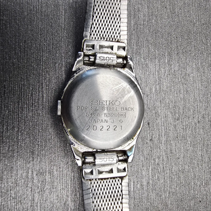 Seiko Watch Women 19mm Silver Dial Silver Tone Oval 5420-5320 New Battery VTG10