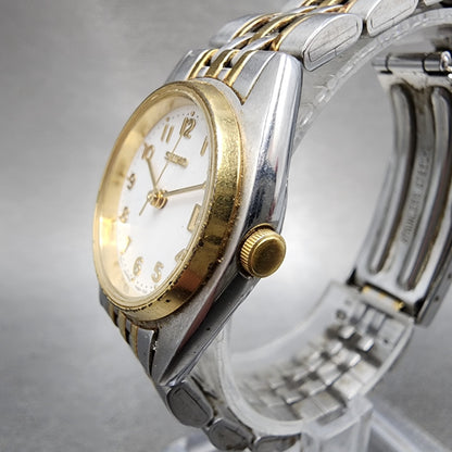 Seiko Watch Women 24mm White Dial Two Tone Date Round 7n826001 New Battery2