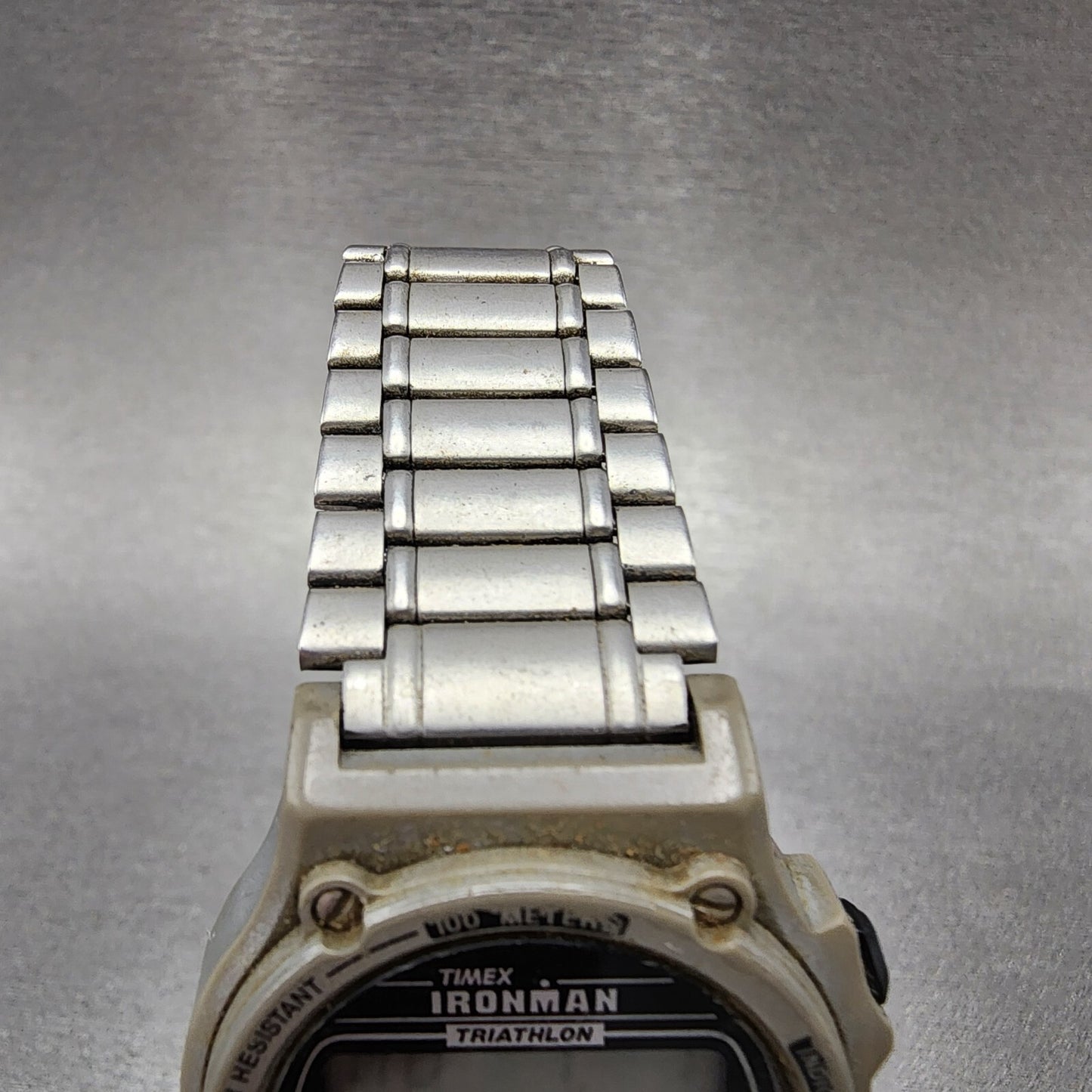 Timex Ironman Watch Women 32mm Digital Silver Tone Round New Battery VTG4
