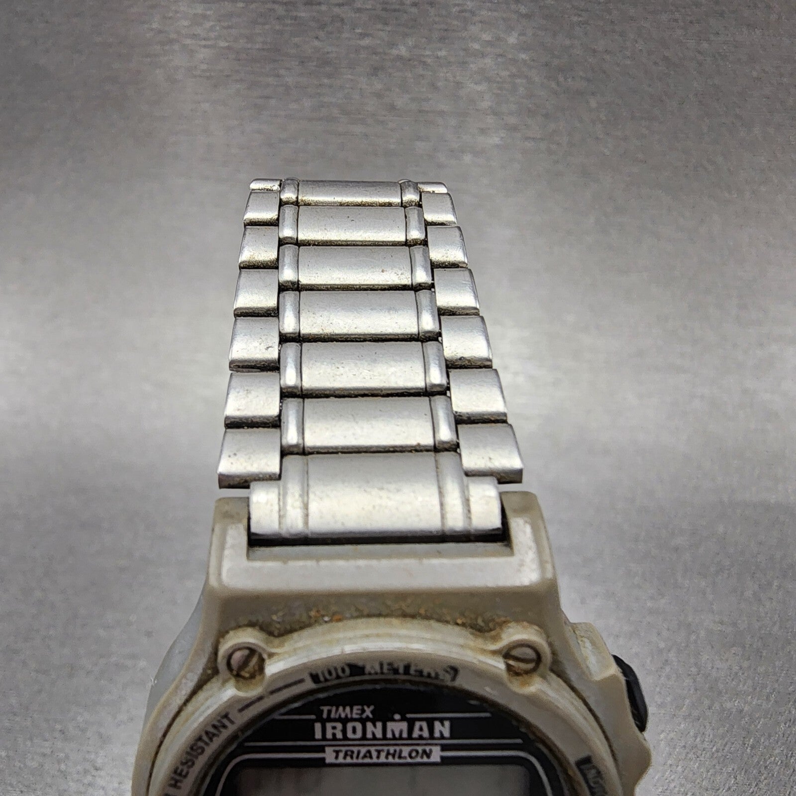 Timex Ironman Watch Women 32mm Digital Silver Tone Round New Battery VTG4