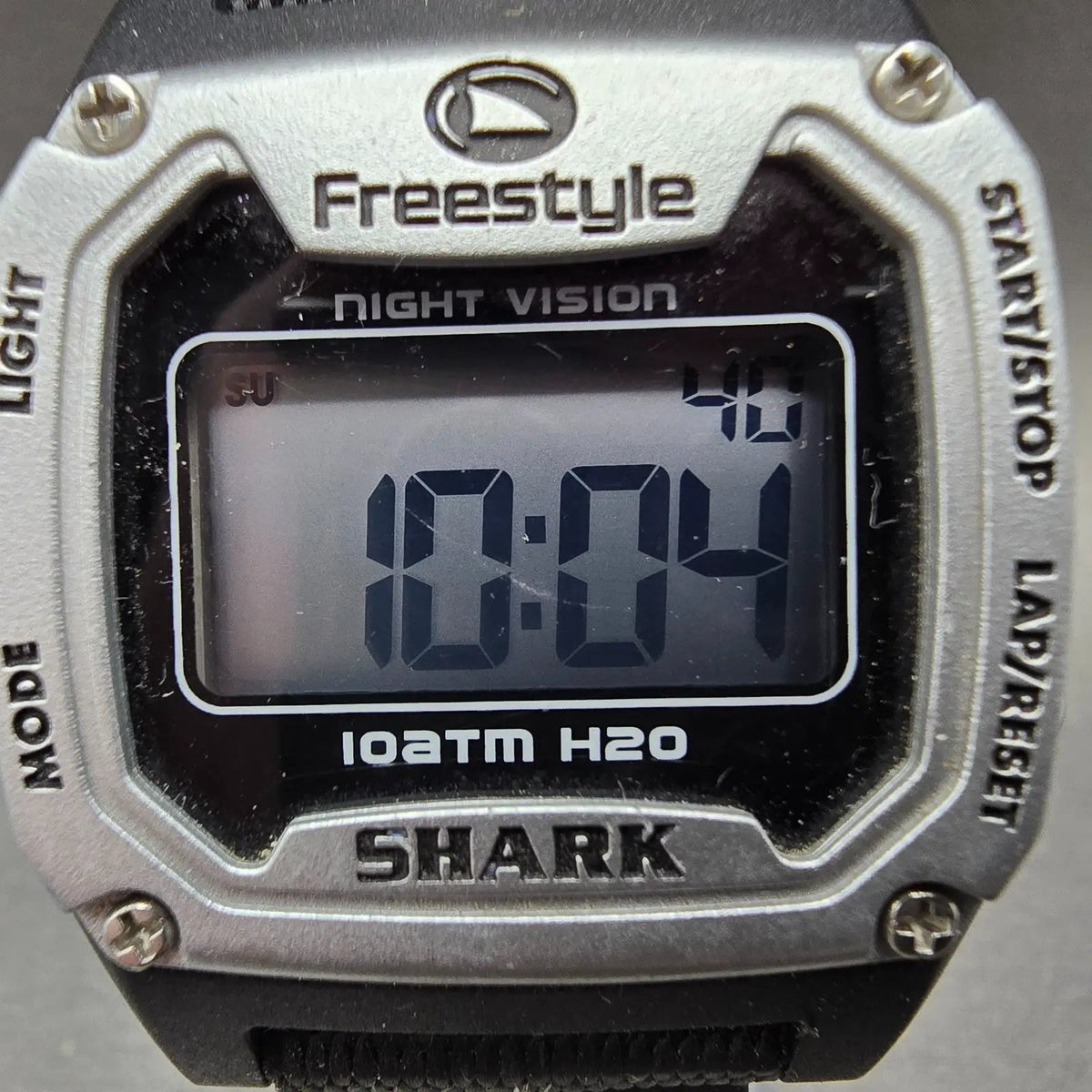 Freestyle Shark Watch Men 37mm Black Silver Alarm Chrono Daydate Digital NewBatt1