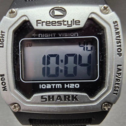 Freestyle Shark Watch Men 37mm Black Silver Alarm Chrono Daydate Digital NewBatt1