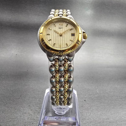 Citizen Elegance Watch Women 26mm Gold Dial Two Tone Date 6010-S45491 New Batt5