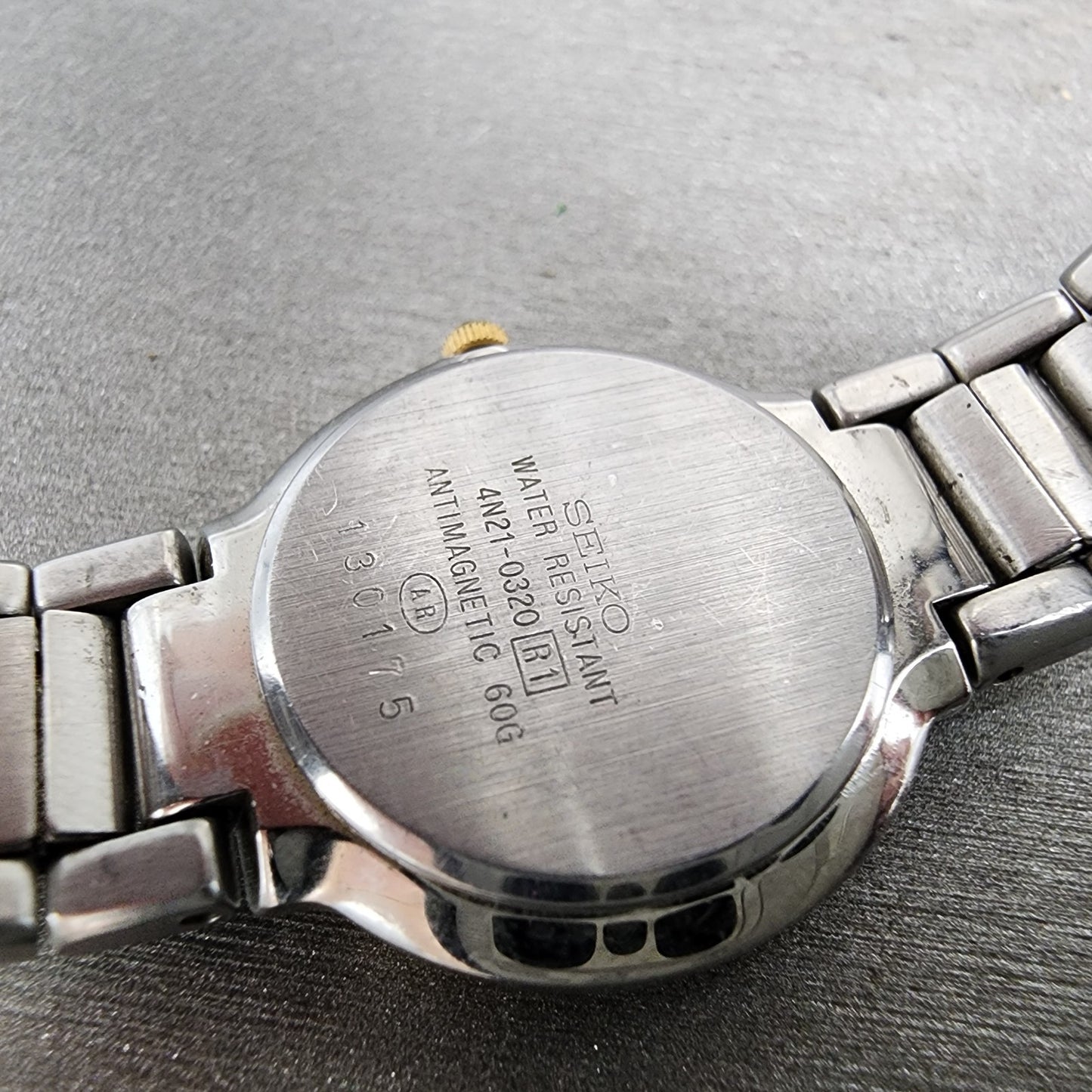 Seiko Exceline Watch Women 22mm White Dial Two Tone Round 4N210320 New Battery9