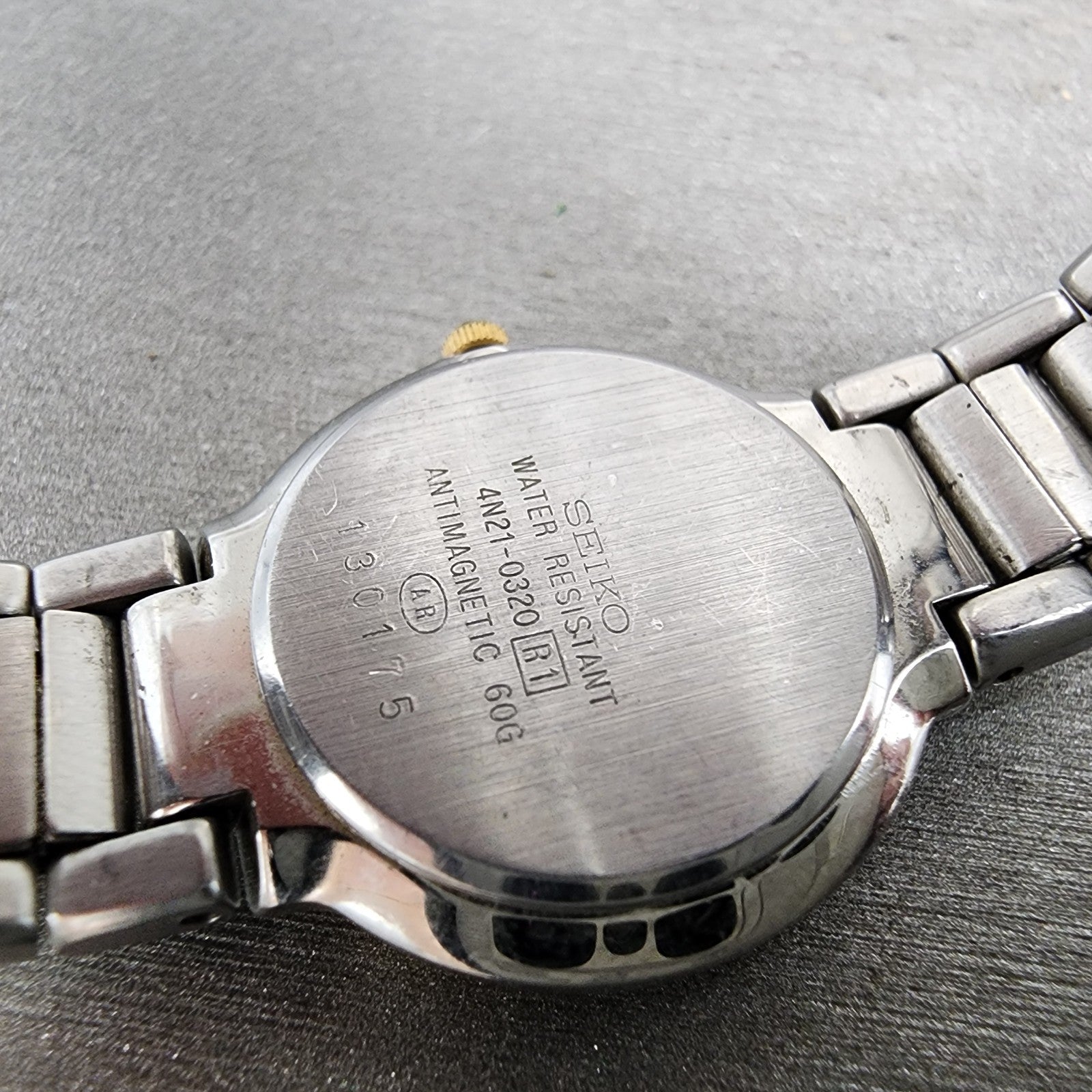 Seiko Exceline Watch Women 22mm White Dial Two Tone Round 4N210320 New Battery9