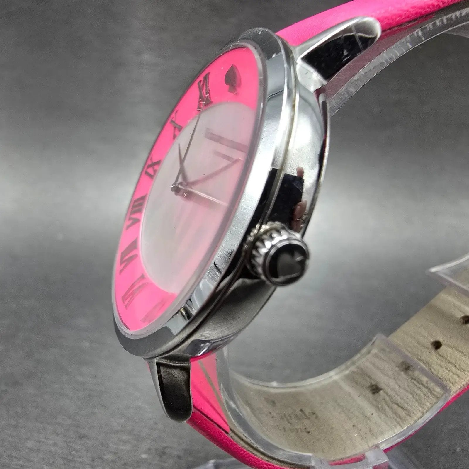 Kate Spade Metro watch Women 38mm Pink MOP Dial Silver Tone Round 0549 New Batt2