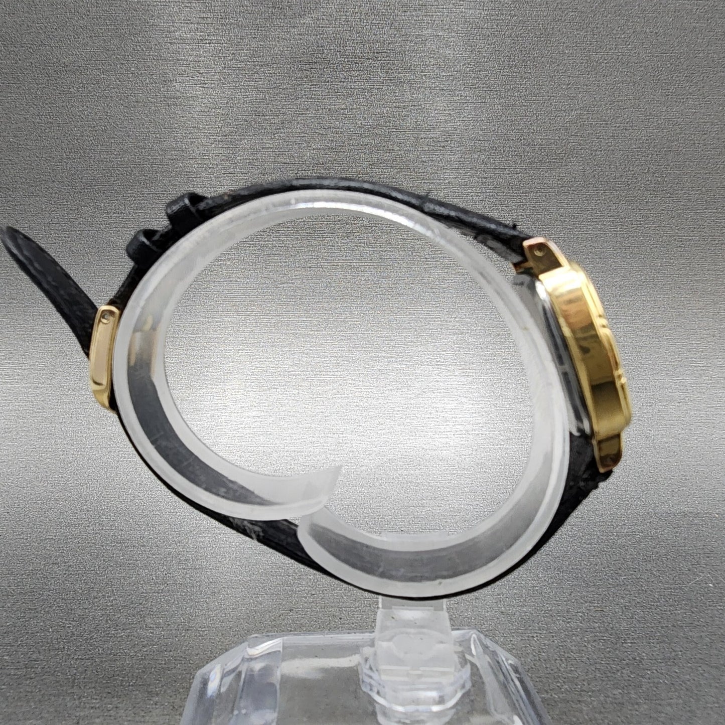Seiko Analog Digital Watch Women 24mm Black Dial Gold Tone E0295410 PARTS9