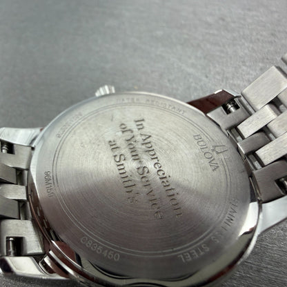 Bulova Watch Women 27mm Silver Dial Steel Date Round 96M159 New Battery12