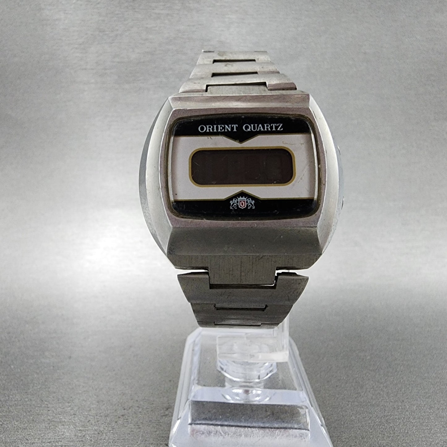 Orient Digital Watch Men 39mm Silver Tone LCD 62060140 VTG JDM PARTS6
