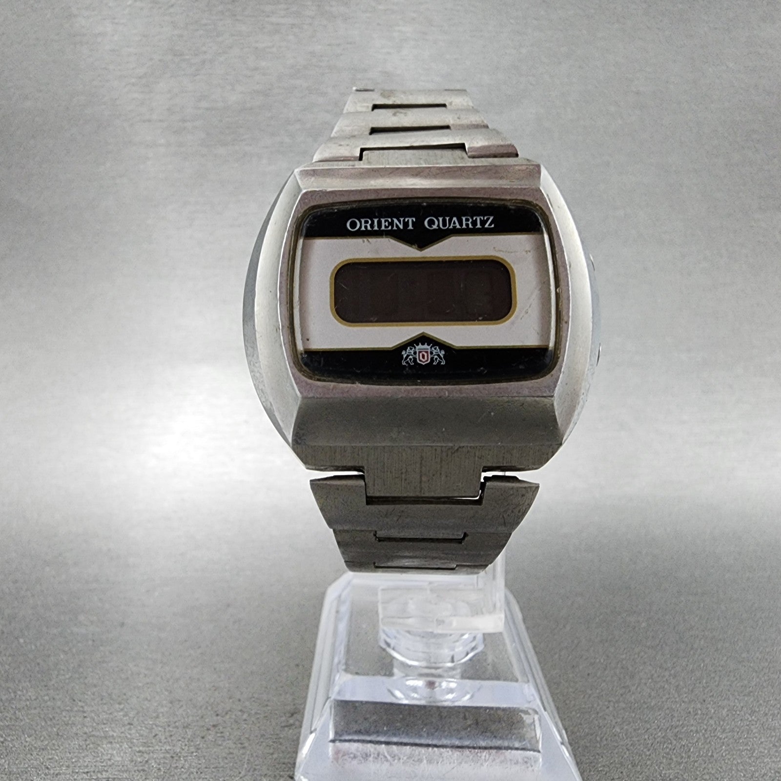Orient Digital Watch Men 39mm Silver Tone LCD 62060140 VTG JDM PARTS6