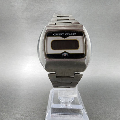 Orient Digital Watch Men 39mm Silver Tone LCD 62060140 VTG JDM PARTS6