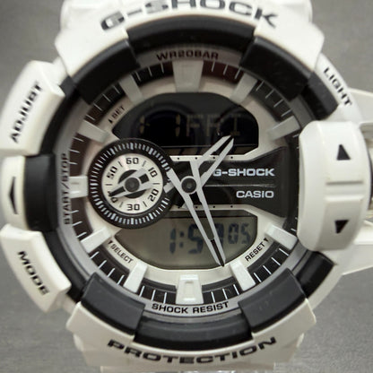 Casio G-Shock GA-400 Watch Men 52mm White Black Alarm Chrono Ana Digi New Batt1