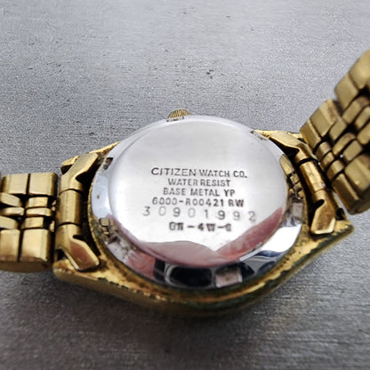 Citizen CQ Watch Women 25mm White Dial Two Tone Daydate Round 6000R00421 Newbat9