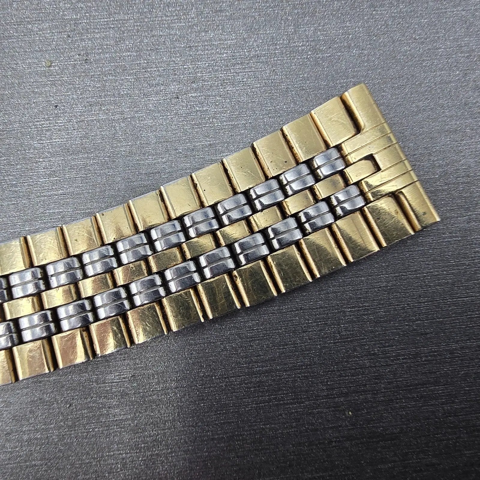 Seiko SQ Bracelet 19mm Stainless Steel Two Tone Tri Folding Clasp READ!!!! Z-0676