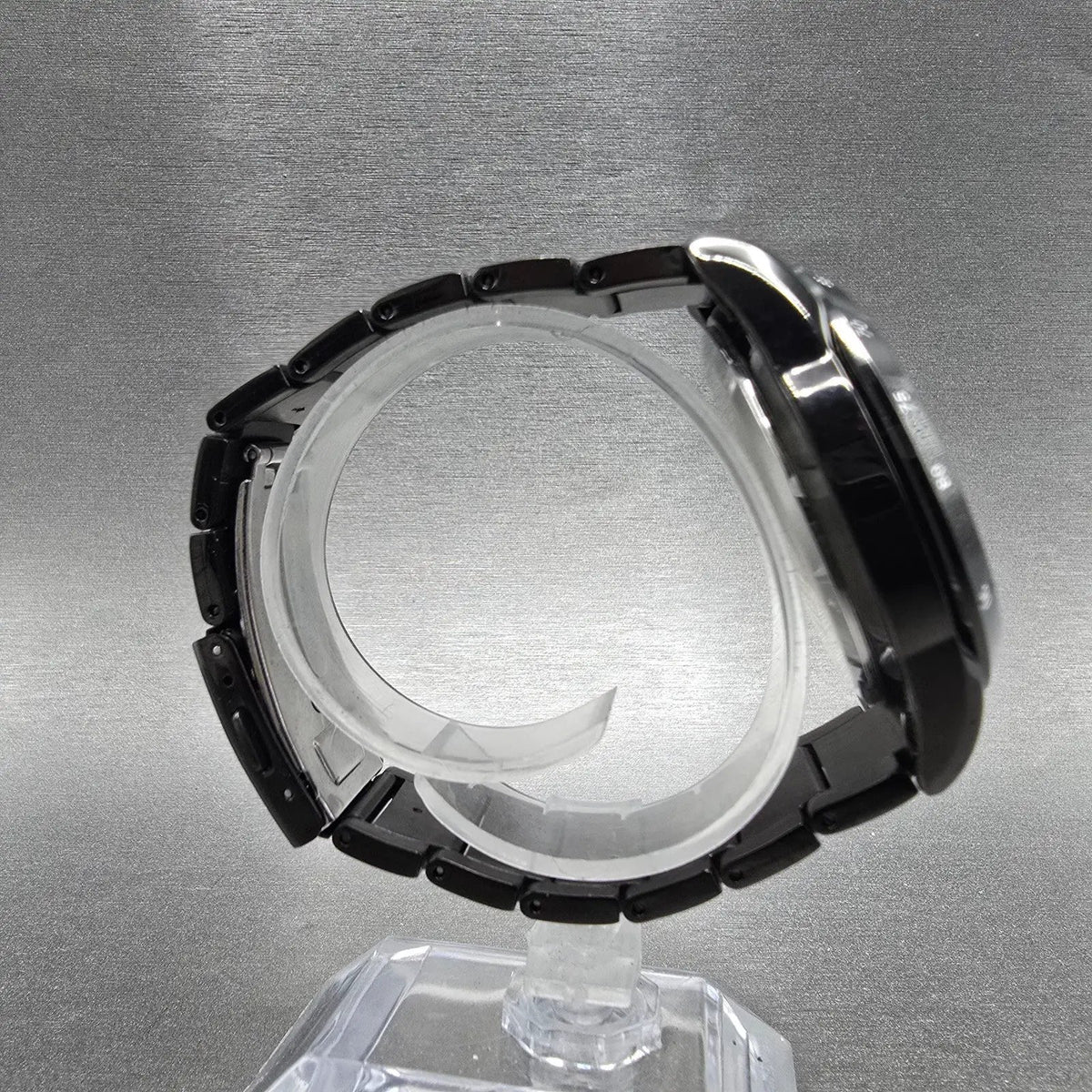 Seiko Spirit Chronograph Watch Men 41mm Black Dial Black Date Solar Alarm Works9