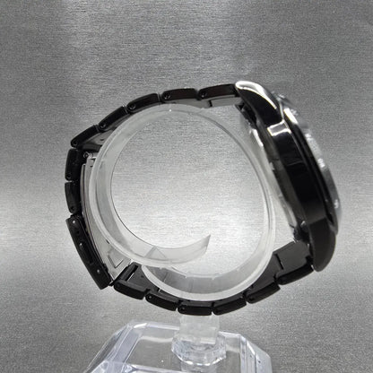 Seiko Spirit Chronograph Watch Men 41mm Black Dial Black Date Solar Alarm Works9